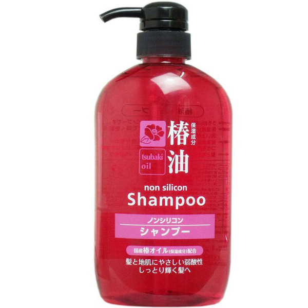 Бессиликоновый шампунь с натуральным маслом камелии для объема и блеска волос Tsubaki Oil Non Silicon Shampoo, KUMANO COSMETICS  600 мл