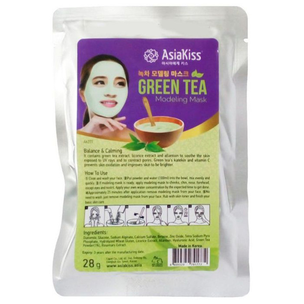 Альгинатная маска с экстрактом зеленого чая, AsiaKiss 23 г