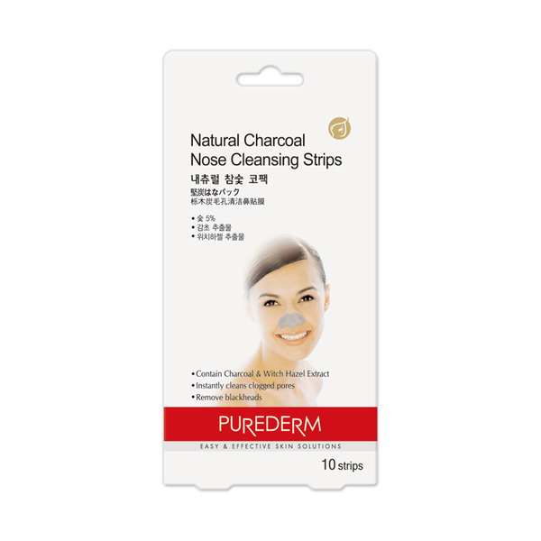 Очищающие полоски для носа Древесный Уголь Purederm Natural Charcoal Nose Cleansing Strips, ADWIN  1 шт.