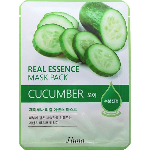 Тканевая маска для лица для зрелой и сухой, проблемной и пигментированной кожи Cucumber Real Essence Mask, JLUNA   25 г