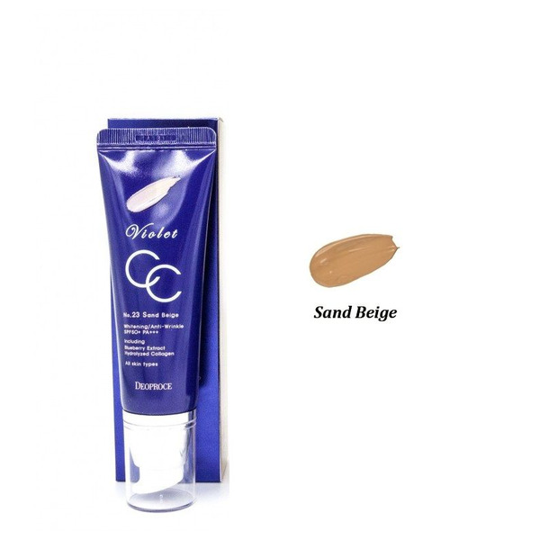 СС-крем, тон 23 Sand Beige, Violet CC Cream, DEOPROCE   50 г
