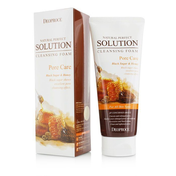 Пенка-скраб для умывания Бурый сахар Natural Perfect Solution Cleansing Foam Pore Care Black Sugar and Honey, DEOPROCE   170 г