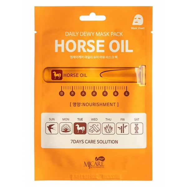 Маска тканевая c лошадиным жиром MJ Care Daily Dewy Mask Pack Horse Oil, MIJIN   25 г