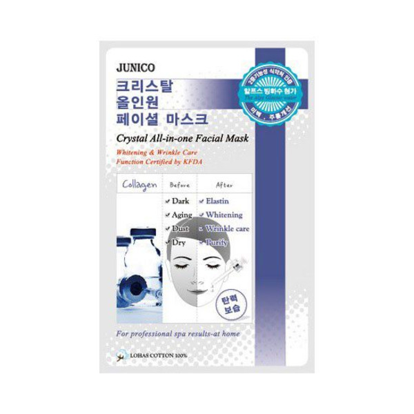 Маска тканевая c коллагеном Junico Crystal All-in-one Facial Mask Collagen, MIJIN   25 г