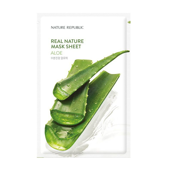 Маска для лица листовая Алоэ Real Nature Aloe Mask Sheet, NATURE REPUBLIC   23 г