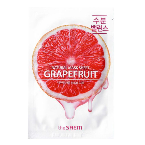 Маска тканевая с экстрактом грейпфрута Natural Grapefruit Mask Sheet, THE SAEM   21 мл