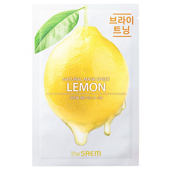 Маска тканевая с экстрактом лимона Natural Lemon Mask Sheet, THE SAEM   21 мл