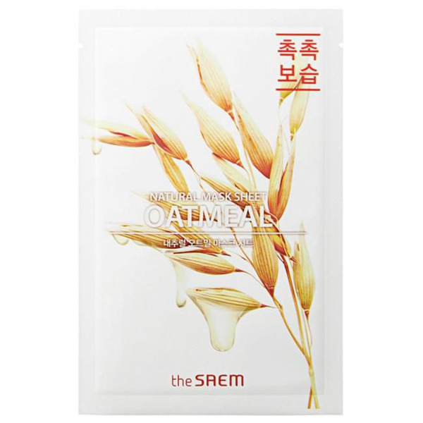 Маска тканевая с экстрактом овса Natural Oatmeal Mask Sheet, THE SAEM   21 мл