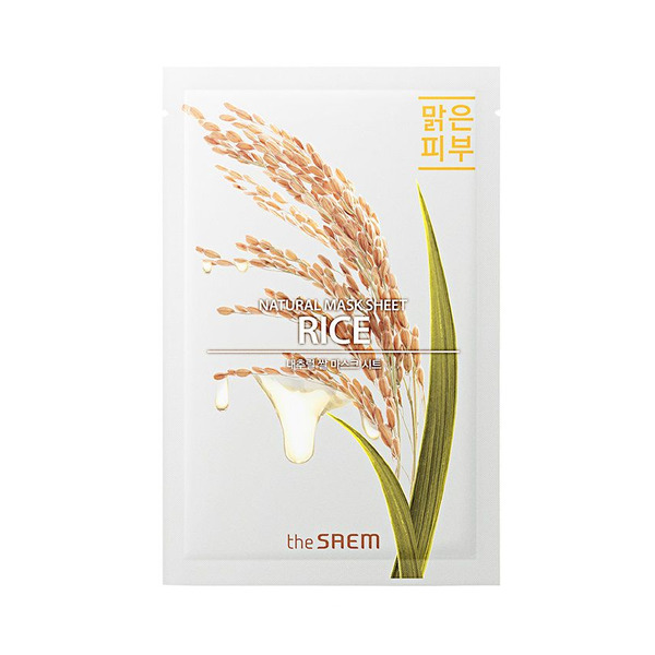 Маска тканевая с экстрактом риса Natural Rice Mask Sheet, THE SAEM   21 мл