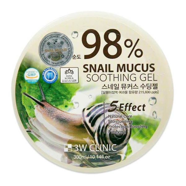 Универсальный гель с улиточным муцином Snail Mucus Soothing Gel, 3W CLINIC   300 мл