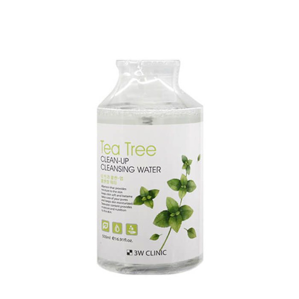 Очищающая вода для проблемной кожи с экстрактом чайного дерева Tea Tree Clean-Up Cleansing Water, 3W CLINIC   500 мл