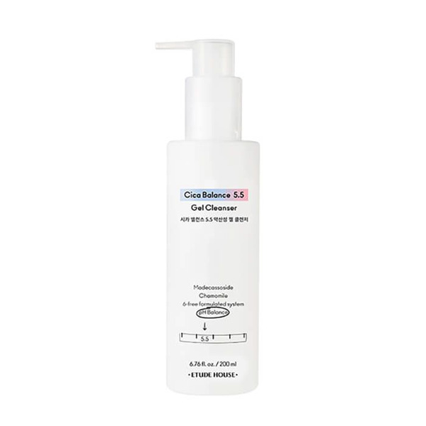 Очищающий слабокислотный гель для умывания Cica Balance 5.5 Gel Cleanser, ETUDE HOUSE 200 мл