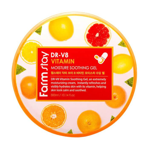 Многофункциональный витаминный гель DR-V8 Vitamin Moisture Soothing Gel, FARMSTAY   300 мл