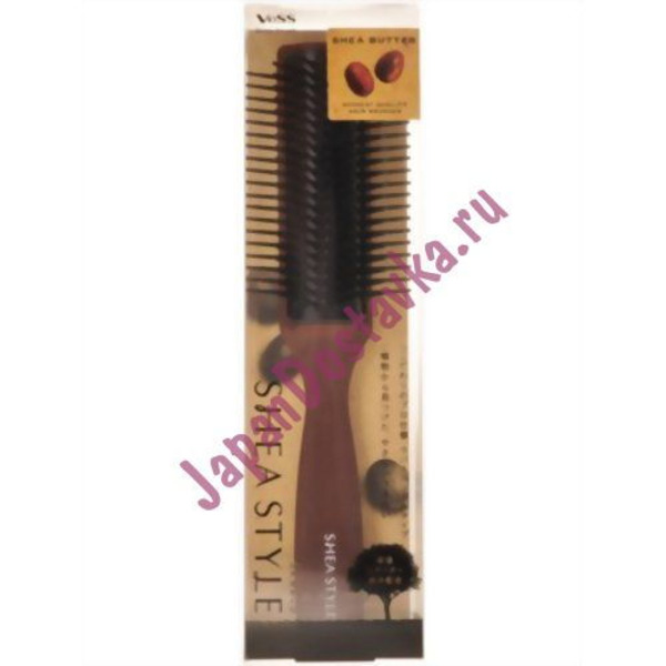 Массажная щетка для увлажнения и смягчения волос с маслом дерева Ши Shea Style brush VESS