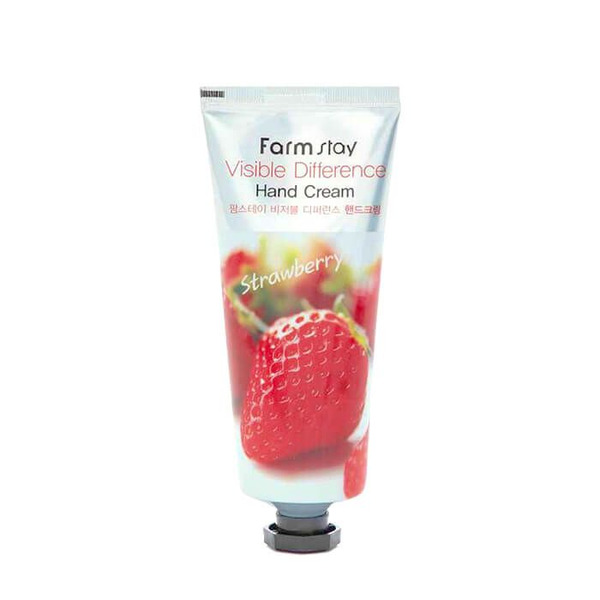 Увлажняющий крем для рук с экстрактом клубники Visible Difference Hand Cream Strawberry, FARMSTAY   100 г