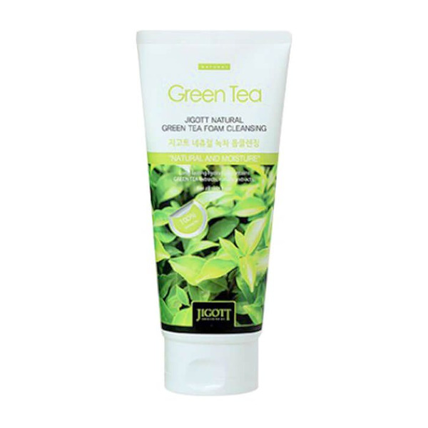 Пенка для умывания с экстрактом зеленого чая Natural Green Tea Foam Cleansing, JIGOTT   180 мл