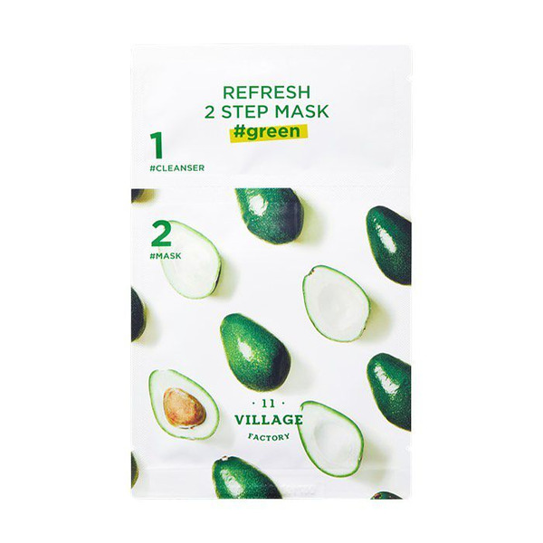 Освежающая двухшаговая программа для ухода за лицом с зелеными экстрактами Refresh 2-step Mask Green, VILLAGE 11 FACTORY   3 мл/25 мл
