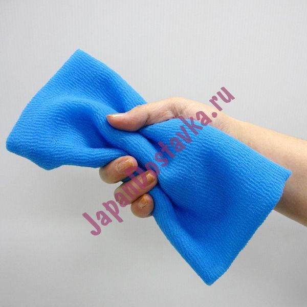 Японская жесткая мочалка для тела Cure Nylon Towel Hard, OHE (синяя)