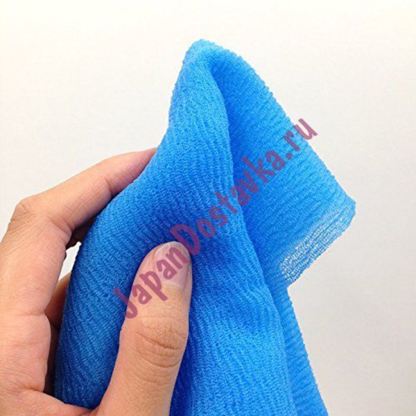 Японская жесткая мочалка для тела Cure Nylon Towel Hard, OHE (синяя)