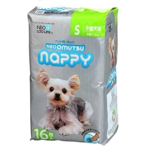 Подгузники для домашних животных, размер S 3-6 кг. Neoomutsu, NEO LOO LIFE 16 шт.