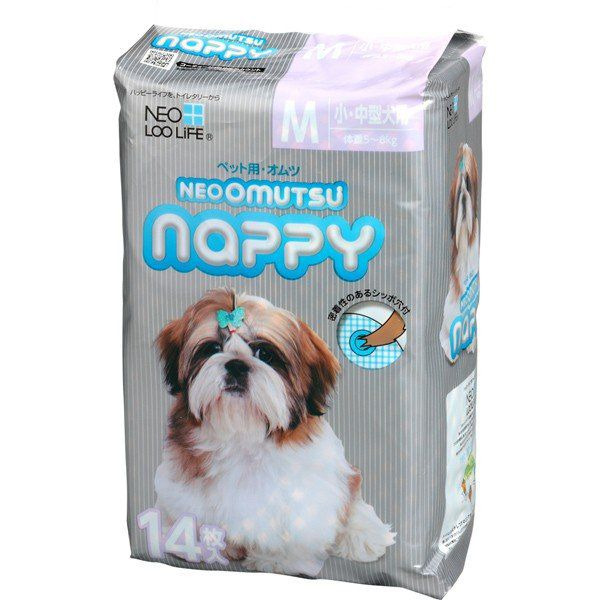 Подгузники для домашних животных, размер М 5-8 кг. Neoomutsu, NEO LOO LIFE 14 шт.