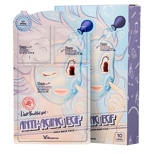 Набор масок трехэтапных омолаживающих EGF Aqua Mask Pack, ELIZAVECCA   10 шт