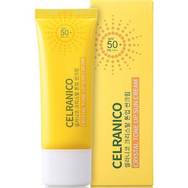 Солнцезащитный крем для лица, выравнивающий тон кожи, Crystal Tone Up Sun Cream SPF50/PА+++, CELRANICO   40 мл