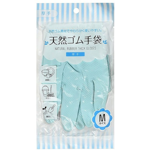 Перчатки хозяйственные латексные толстые голубые, (размер М), CAN DO  1 пара