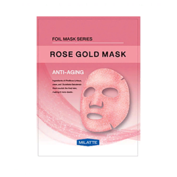 Маска тканевая антивозрастная Rose Gold Mask_Anti-Aging MILATTE  , 23 г