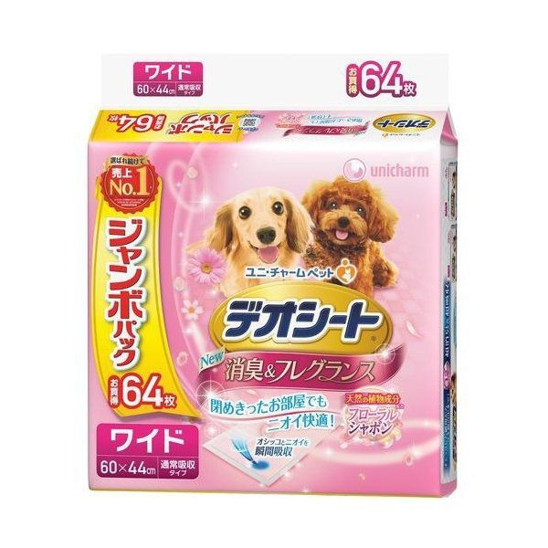 Пеленки для животных с цветочным ароматом, UNICHARM JAPAN  64 шт