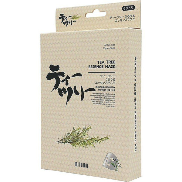 Противовоспалительная тканевая маска с маслом чайного дерева Uruuru, MITOMO , 6 шт.