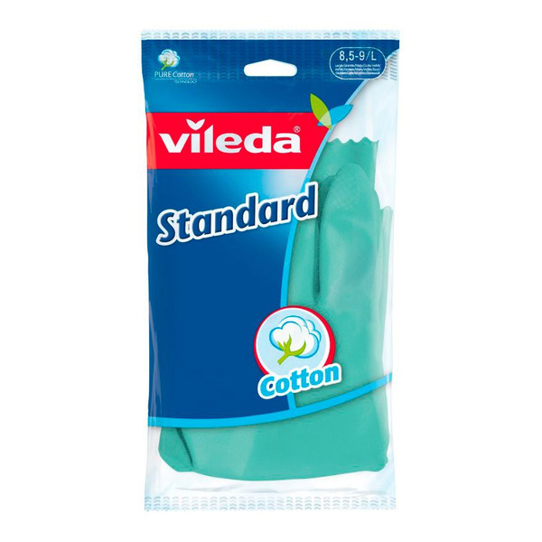 Перчатки стандарт с напылением, размер L,  VILEDA  1 пара