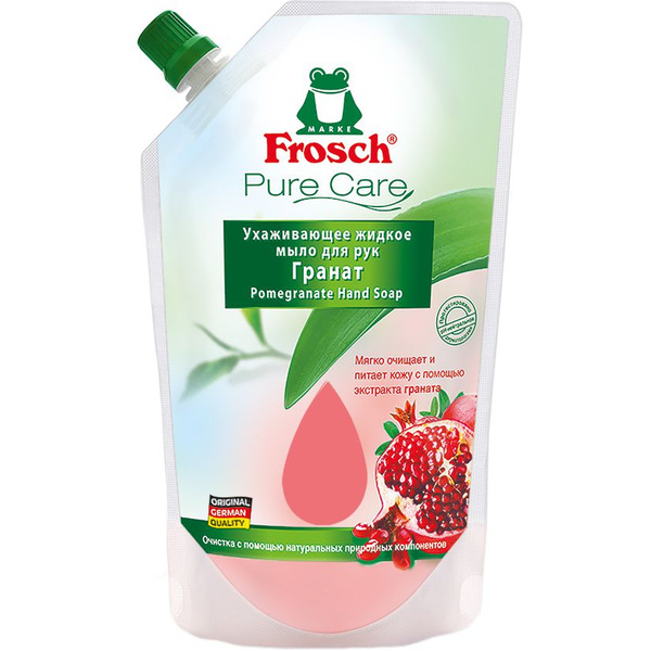 Ухаживающее жидкое мыло для рук Гранат FROSCH 500 мл (мягкая упаковка)