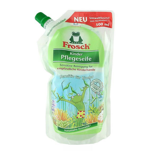 Детское ухаживающее жидкое мыло для рук FROSCH 500 мл (мягкая упаковка)