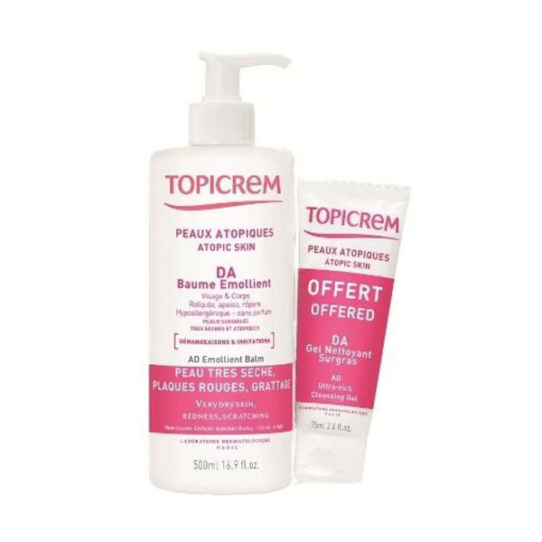 Топикрем Набор АД Бальзам + АД Гель Atopic Skin, Topicrem 500 мл/75 мл