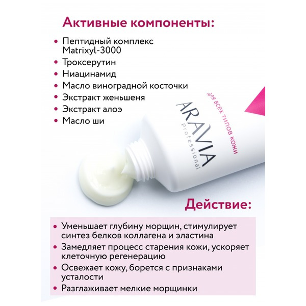 Аравия Крем-уход для контура глаз и губ с пептидами Peptide Complex Cream, Aravia professional 50 мл