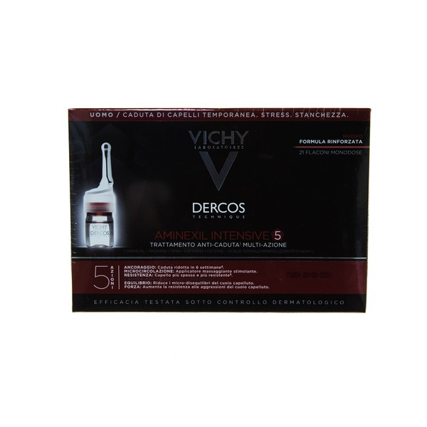 Виши Средство против выпадения волос для мужчин Аминексил Dercos Aminexil Intensive 5, Vichy 21 монодоза