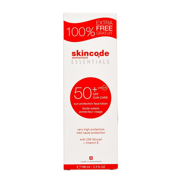 Скинкод Солнцезащитный лосьон для лица SPF50, Skincode 100 мл