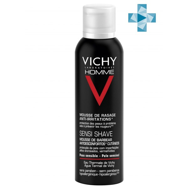 Виши Пена для бритья для чувствительной кожи, склонной к покраснению, Vichy 200 мл
