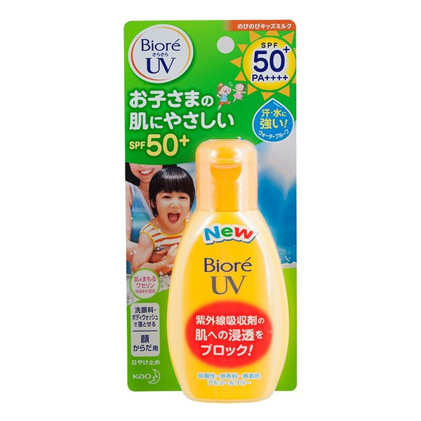 Детское солнцезащитное молочко для лица и тела SPF 50+ UV Biore, КAO 90 гр