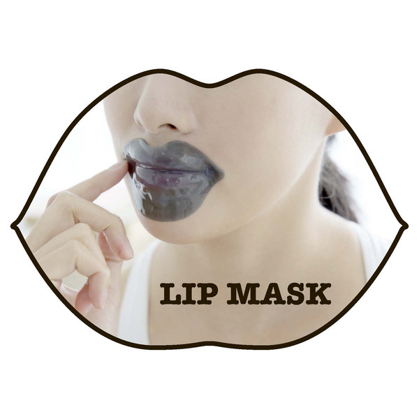 Гидрогелевый патч для губ с ароматом черешни (черный) Lip Mask Black Single Pouch Black Cherry Flavor, Kocostar 1 шт