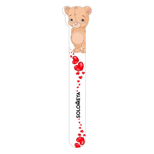 Пилка для натуральных и искусственных ногтей 180/220 Плюшевый мишка Teddy bear Nail File, Solomeya 1 шт