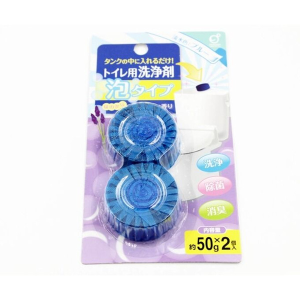 Очищающая и дезодорирующая пенящаяся таблетка для бачка унитаза, Okazaki 50 г х 2