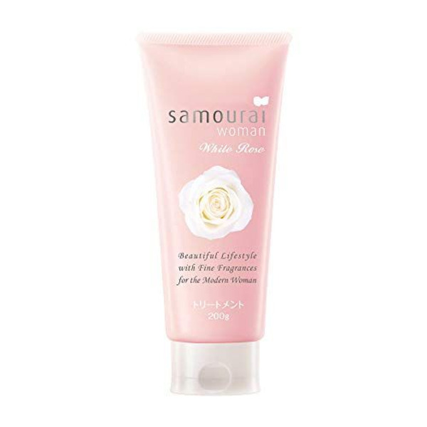 Маска для увлажнения, повышения эластичности и придания блеска волосам, с ароматом белой розы и фруктовыми оттенками Samourai Woman White Rose, SPR JAPAN 200 г