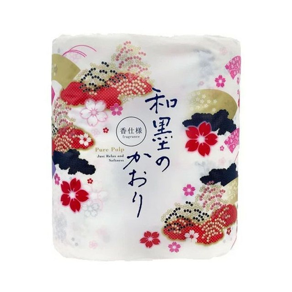 Парфюмированная туалетная бумага, 2-х слойная, с ароматом натуральных эфирных масел Waboku-no-Kaori, SHIKOKU TOKUSHI 4 рулона х 32 м