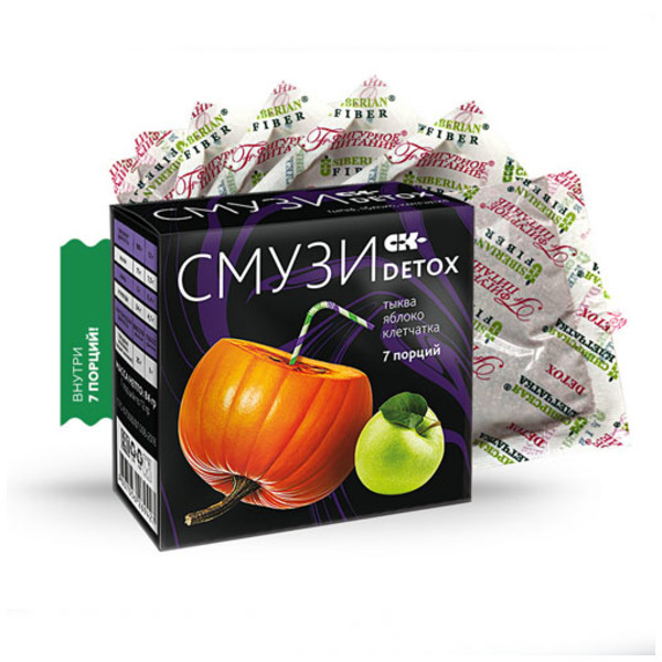  Смузи Detox тыква, яблоко 12 гр х 7 пакетиков (Сибирская клетчатка, Смузи Detox)