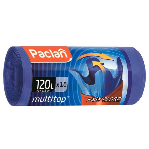 Мешки для мусора Multitop 110*70 см 120 л, Paclan 15 шт