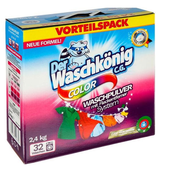 Стиральный порошок для цветных тканей Der Waschkonig C.G. Waschpulver Color, Clovin 2,4 кг на 32 стирки