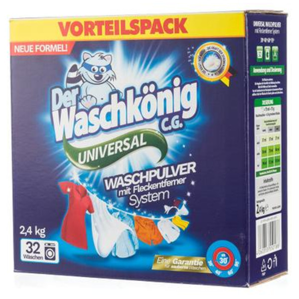 Стиральный порошок универсальный Der Waschkonig C.G. Waschpulver Universal, Clovin 2,4 кг (на 32 стирки)