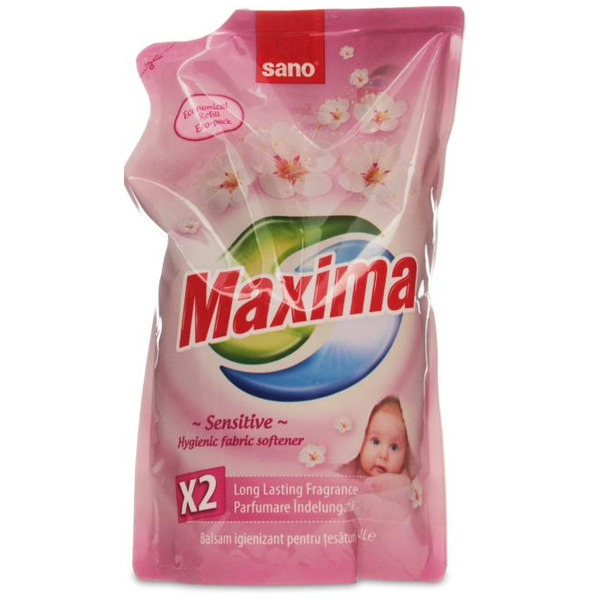 Гигиенический смягчитель белья 5 в 1 Maxima Hygienic Fabric Softener Sensitive, Sano 1 л (запаска)